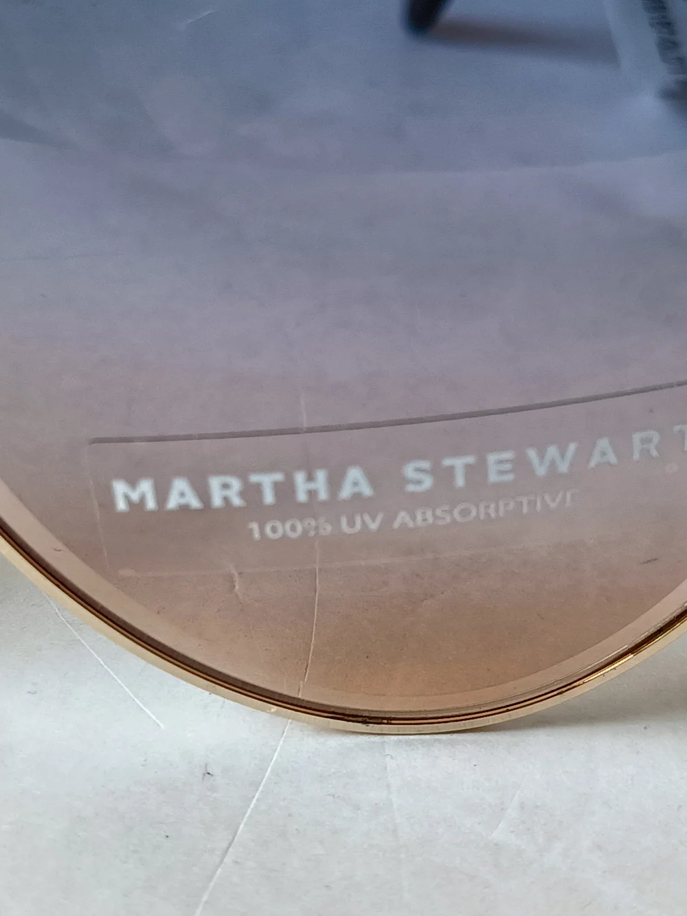 Martha Stewart Gold Frame Sunglasses with Blue to Brown Gradient Lenses